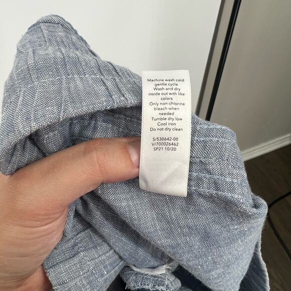 Athleta Cabo Linen Joggers Blue Drawstring High Rise - Picture 9 of 9